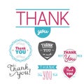 Thank you gratitude feeling emotions text lettering vector badge thanksfull quote phrases message