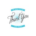 Thank you gratitude feeling emotions text lettering vector badge thanksfull quote phrases message