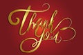 Thank You Golden Lettering Greeting Card Royalty Free Stock Photo