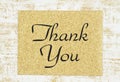 Thank you greeting card on grunge gold