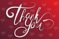 Thank You Greeting Card on red background Royalty Free Stock Photo