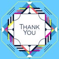 Thank you greeting card thanksgiving design. Abstract geometric