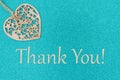 Thank you greeting card with wood heart