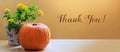 Thank you greeting text horizontal autumn banner Royalty Free Stock Photo