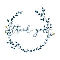 Thank you hand drawn card. Royalty Free Stock Photo