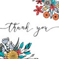 Thank you hand drawn card. Royalty Free Stock Photo