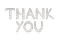 Thank you. Hand drawn creative letters. Coloring page.
