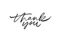 Thank you hand drawn vector modern calligraphy. Royalty Free Stock Photo