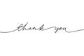 Thank you hand drawn vector modern calligraphy. Thank you handwritten ink illustration. Royalty Free Stock Photo