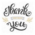 Thank you. Hand lettering sign for a card. Template thanksgiving cards, calligraphy.