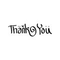 THANK YOU hand lettering, vector illustration. Hand drawn lettering card background. Hand drawn lettering element for your design Royalty Free Stock Photo