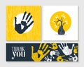 Thank you hand print card set for community help