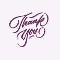 Thank you hand written lettering calligraphy typography card poster