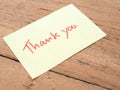 Thank you handwriting on post-it notes