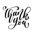 Thank You handwritten inscription. Hand drawn lettering. Thank You calligraphy. Thank you card. Vector illustration Royalty Free Stock Photo