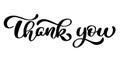 Thank You handwritten inscription. Hand drawn lettering. Thank You calligraphy. Thank you card. Vector illustration Royalty Free Stock Photo