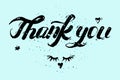 Thank You handwritten inscription. Hand drawn lettering. Thank You calligraphy. Thank you card. Vector illustration. Royalty Free Stock Photo