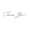 Thank You handwritten inscription. Hand drawn lettering. Thank You calligraphy. Thank you card. Vector illustration.