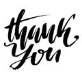 Thank You handwritten inscription. Hand drawn lettering. Thank you card. Vector illustration. Royalty Free Stock Photo