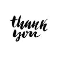 Thank You handwritten inscription. Hand drawn lettering. Thank you card. Vector illustration. Royalty Free Stock Photo