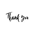 Thank You handwritten inscription. Hand drawn lettering. Thanks card. Vector illustration Royalty Free Stock Photo