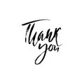 Thank You handwritten inscription. Hand drawn lettering. Thanks card. Vector illustration Royalty Free Stock Photo