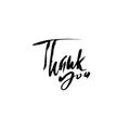 Thank You handwritten inscription. Hand drawn lettering. Thanks card. Vector illustration Royalty Free Stock Photo