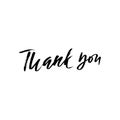 Thank You handwritten inscription. Hand drawn lettering. Thanks card. Vector illustration Royalty Free Stock Photo