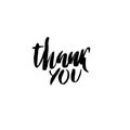Thank You handwritten inscription. Hand drawn lettering. Thanks card. Vector illustration Royalty Free Stock Photo