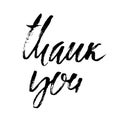 Thank You handwritten inscription. Hand drawn lettering. Thanks card. Vector illustration. Royalty Free Stock Photo