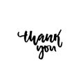 Thank You handwritten inscription. Hand drawn lettering. Thanks card. Vector illustration. Royalty Free Stock Photo