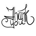 Thank you, handwritten lettering for design and creativity Royalty Free Stock Photo