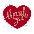 Thank you handwritten vector illustration, brush pen lettering