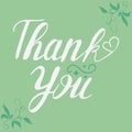 Thank You handwritten vector illustration, dark brush pen lettering isolated on white background. Vector eps