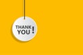 Thank you hanging sign on yellow background for business, marketing, flyers, banners, presentations and posters. illustration Royalty Free Stock Photo