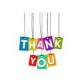 Thank you hanging words vector, colourful words vector