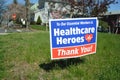 Thank You Healthcare Heroes And Essential Workers, COVID-19, Coronavirus, Rutherford, NJ, USA Royalty Free Stock Photo