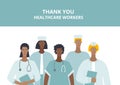 Thank you healthcare worker character illustration