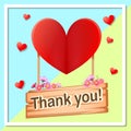 Thank you heart background Royalty Free Stock Photo