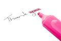 Thank you with hightlighter pen Royalty Free Stock Photo