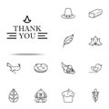 Thank you, holiday thanksgiving icon. Thanksgiving day icons universal set for web and mobile Royalty Free Stock Photo