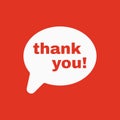 The thank you icon. Thanks symbol. Flat