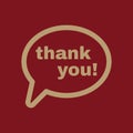 The thank you icon. Thanks symbol. Flat