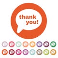 The thank you icon. Thanks symbol. Flat