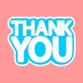 Thank you, isolated sticker, words design template, vector illustration