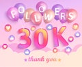 Thank you 30K followers banner. Royalty Free Stock Photo