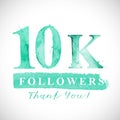 Thank you 10 K followers card for Social Networks.