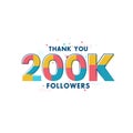 Thank you 200k Followers celebration, Greeting card for 200000 social followers