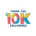 Thank you 10k Followers celebration, Greeting card for 10000 social followers