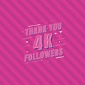 Thank you 4k Followers celebration, Greeting card for 4000 social followers